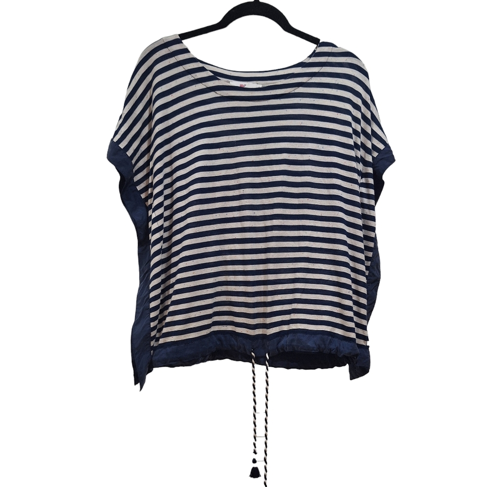 Vineyard Vines Blue White Striped Boho Style Top Women's Size Small - GUC